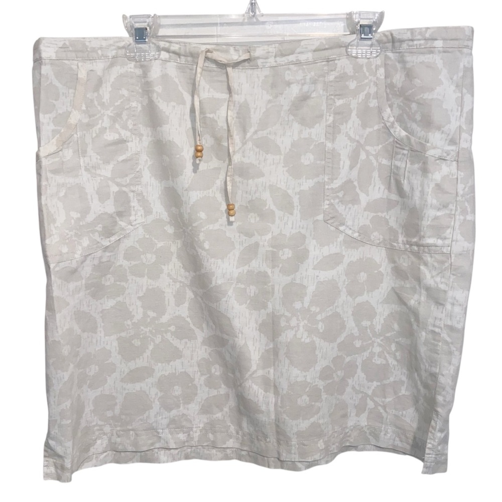 Columbia Skirt Womens Large Linen Blend Pockets Drawstring Outdoor Gorpcore